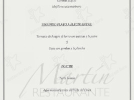 Martín menu