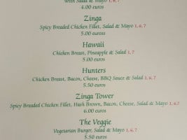 Sun Inn menu