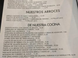 Mistela, Aguadulce menu