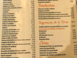 El Balcon De La Brisa menu