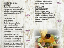 Casa Andreu menu