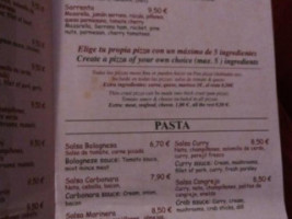 Carbón La Nucía Pueblo menu