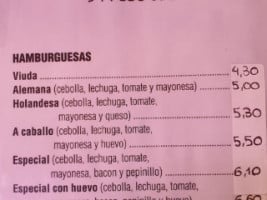 Hamburgueseria Cuchus menu