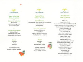 Las Palmeras menu