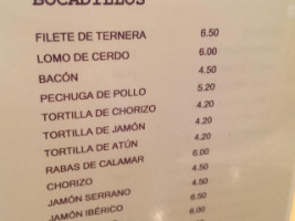 Meson Duero menu