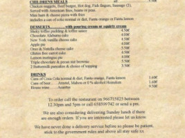 The American Diner Benimar menu