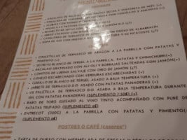 Asador De Albarracin menu