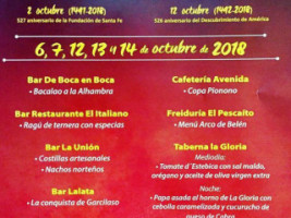 Bodega Del Genovés menu