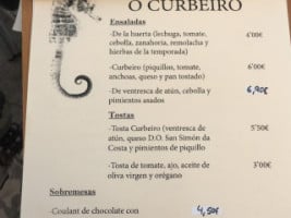 O Curbeiro menu