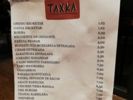 Taxka menu