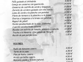 Santa Cruz De La Seros menu