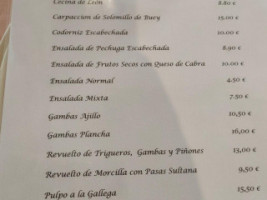 Rsetaurante Lienzero menu