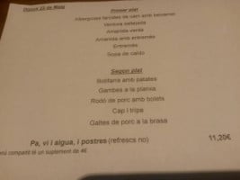 El Castell Del Brull menu