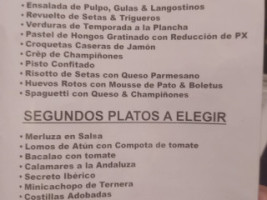 El Trasgu menu