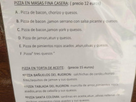 Un Rincon De Tubilla Del Agua menu