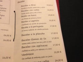 Celia Pinto menu