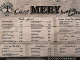 Casa Mery menu