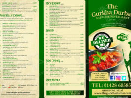 Gurkha Durbar Restaurant menu