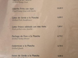 Casa Sebastian menu