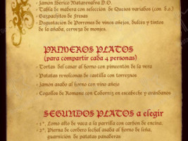 Las Cuevas Del Principe menu