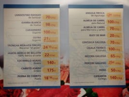 Marisquería Sánchez menu