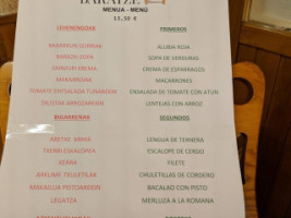 Restaurante Baratze menu