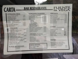 Fuente La Vega menu