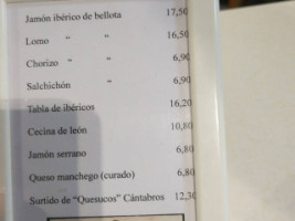 Meson El Puente Viejo menu