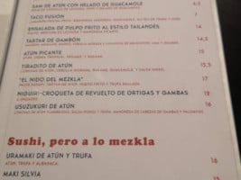 Mezkla Zahara menu