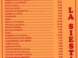 La Gasolinera 375 menu