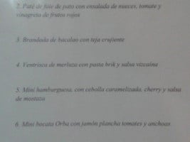 Cafeteria Orba menu