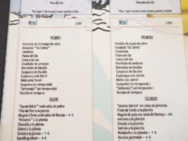 Sa Calma, Taverna Selecta menu