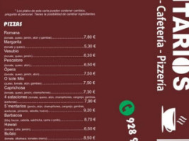 Gastrobar Cafetería Pizzería 5mentarios menu