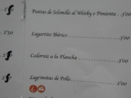 Mesón Los Cuñados menu