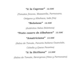 L'italiano Pizzería Y Trattoria menu