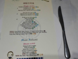 Tres Delícies menu