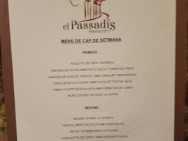 El Passadís menu