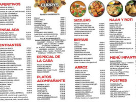 Sabor De La India menu