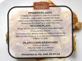 Miralles menu