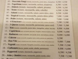 Pizzeria Da Vito Horno De Leña menu