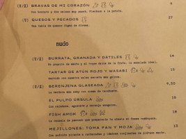 Bocarriba Cocina menu