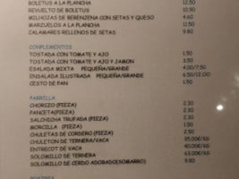 Mesón El Hachero C B menu