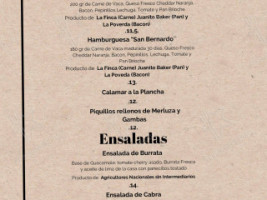 El Cuartel De Santa María menu