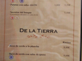 Cervecería Tapería El Gitano menu