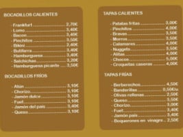 La Paradeta menu