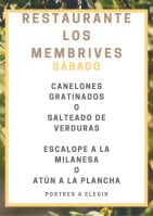 Los Membrives Macael menu