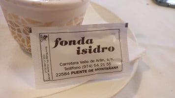 Hostal Isidro menu