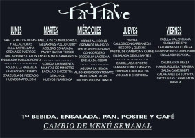 La Llave menu