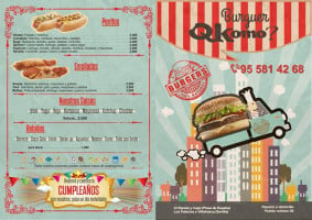 Burguer Qkomo menu