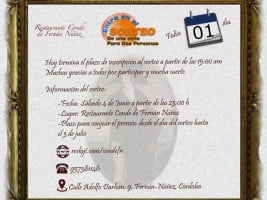 El Conde Fernan Nuñez menu